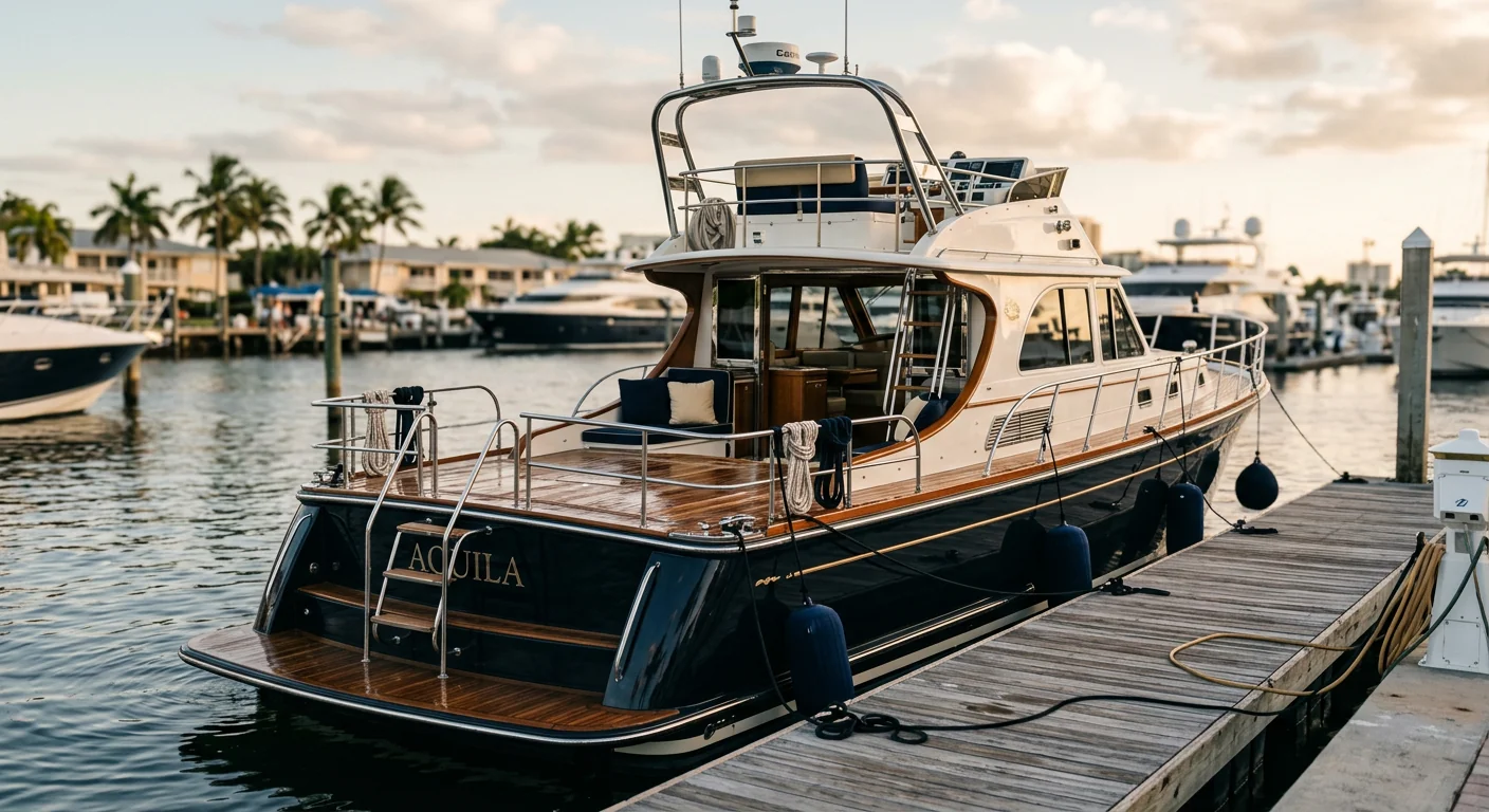 Boat detailing in Hialeah FL, professionally detailed boat at a local marina