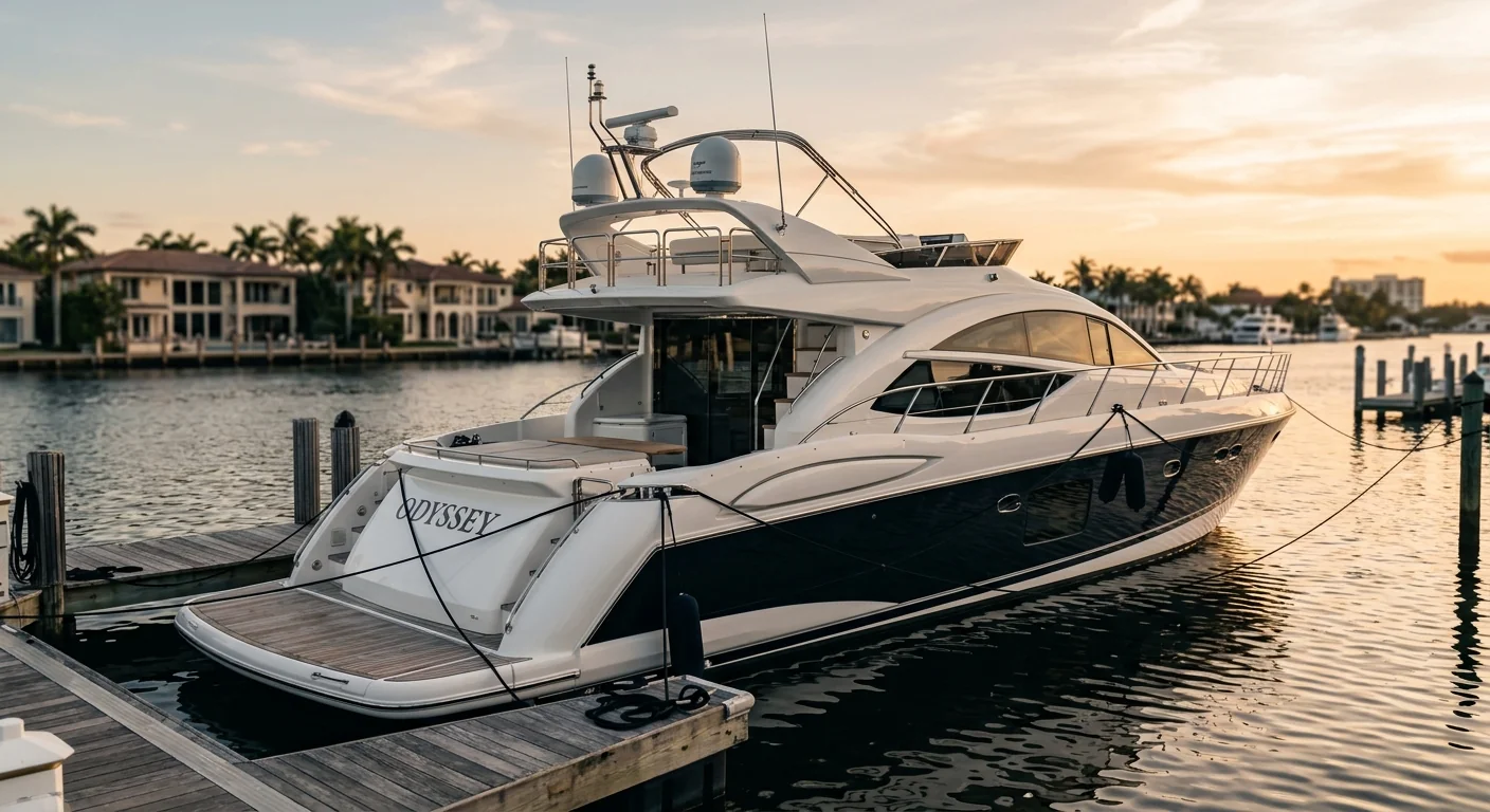Boat detailing in West Palm Beach FL, detailed boat on the Intracoastal Waterway